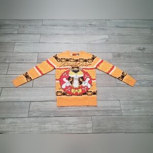 Cheetos 100% acrylic orange yellow red knit ugly Christmas sweater size S